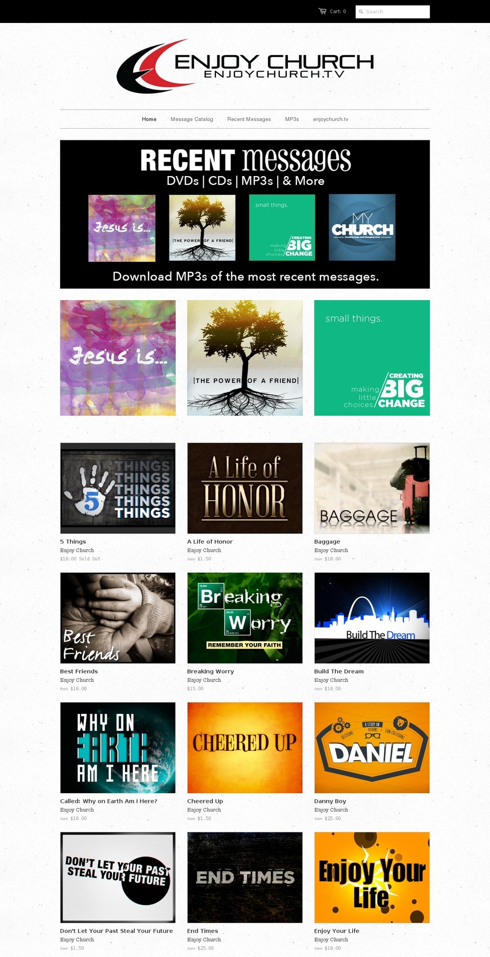 shopenjoychurch.com shopify website screenshot