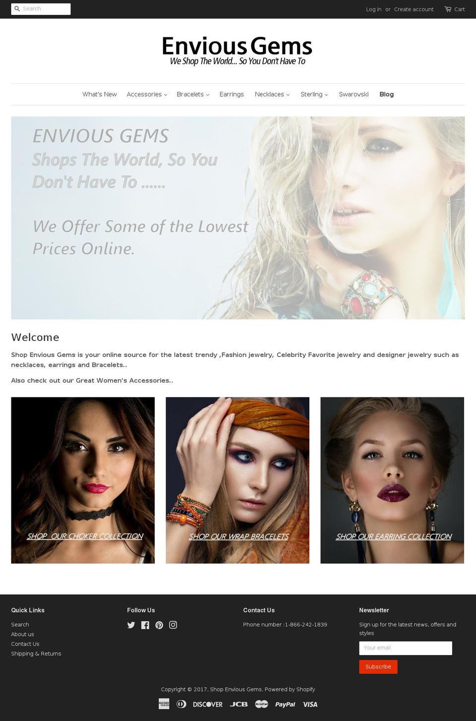 shopenviousgems.com shopify website screenshot