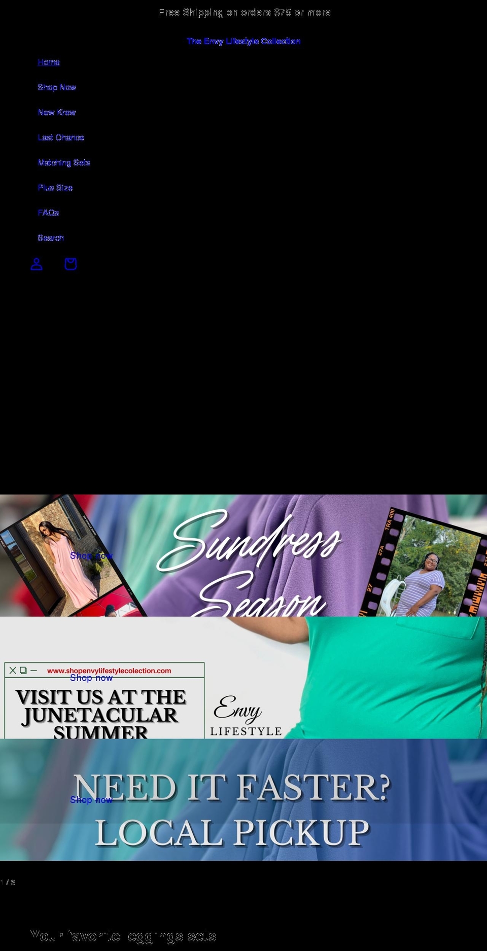 shopenvylifestylecollection.com shopify website screenshot