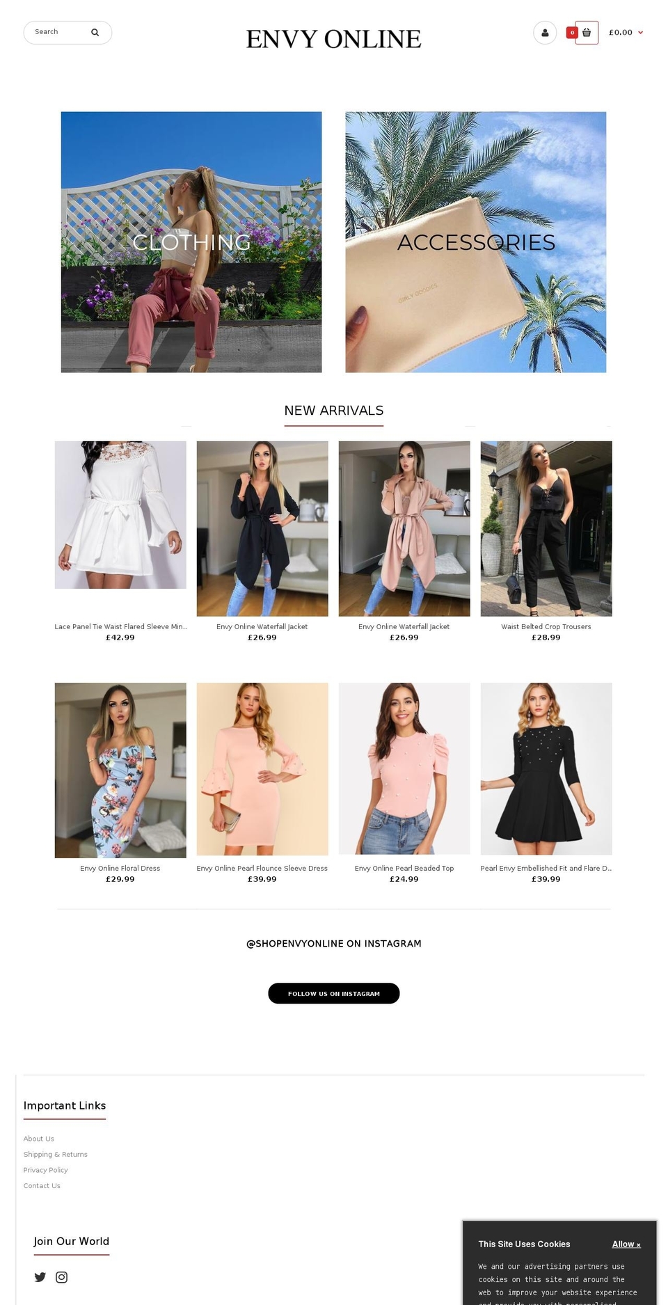 shopenvyonline.com — Shopify storefront screenshot