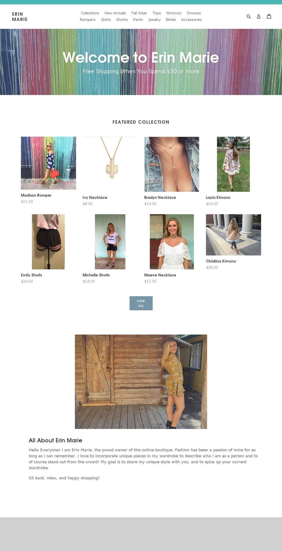 shoperinmarie.com — Shopify storefront screenshot