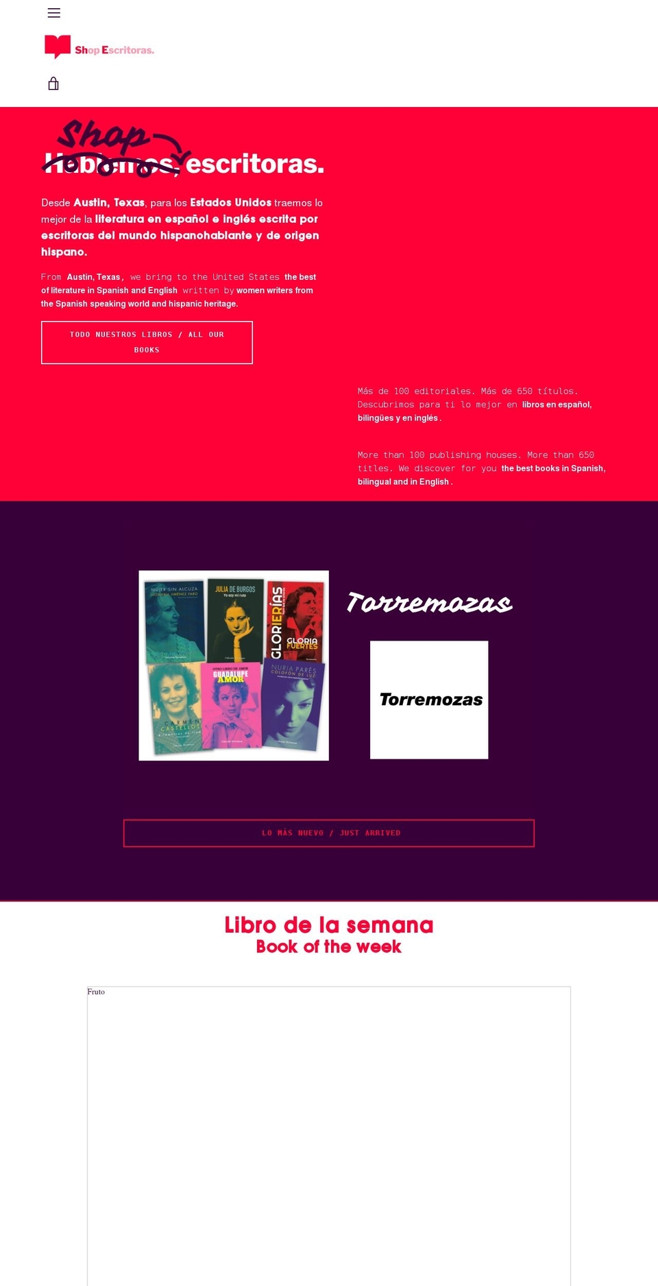 shopescritoras.com shopify website screenshot