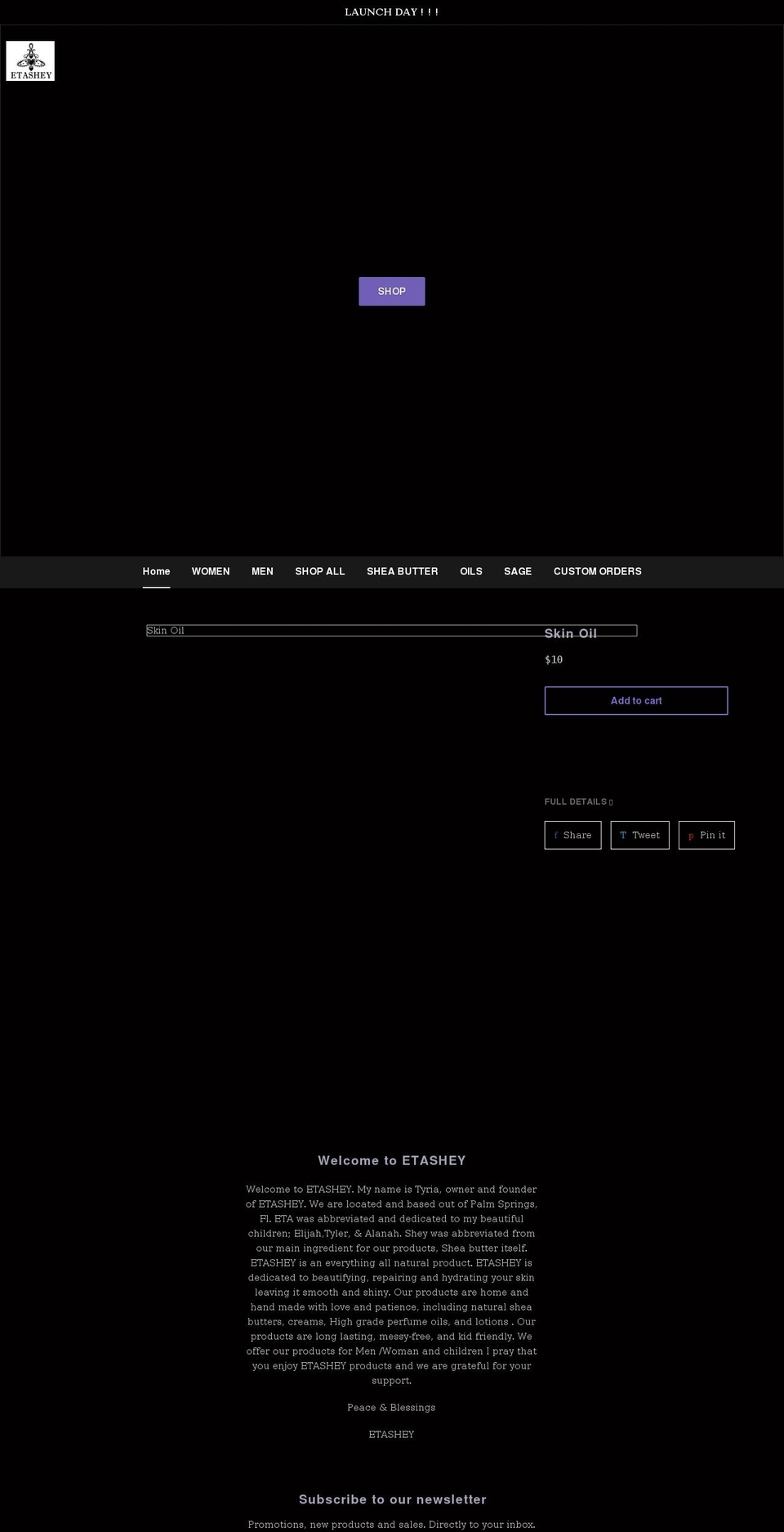 shopetashey.com shopify website screenshot