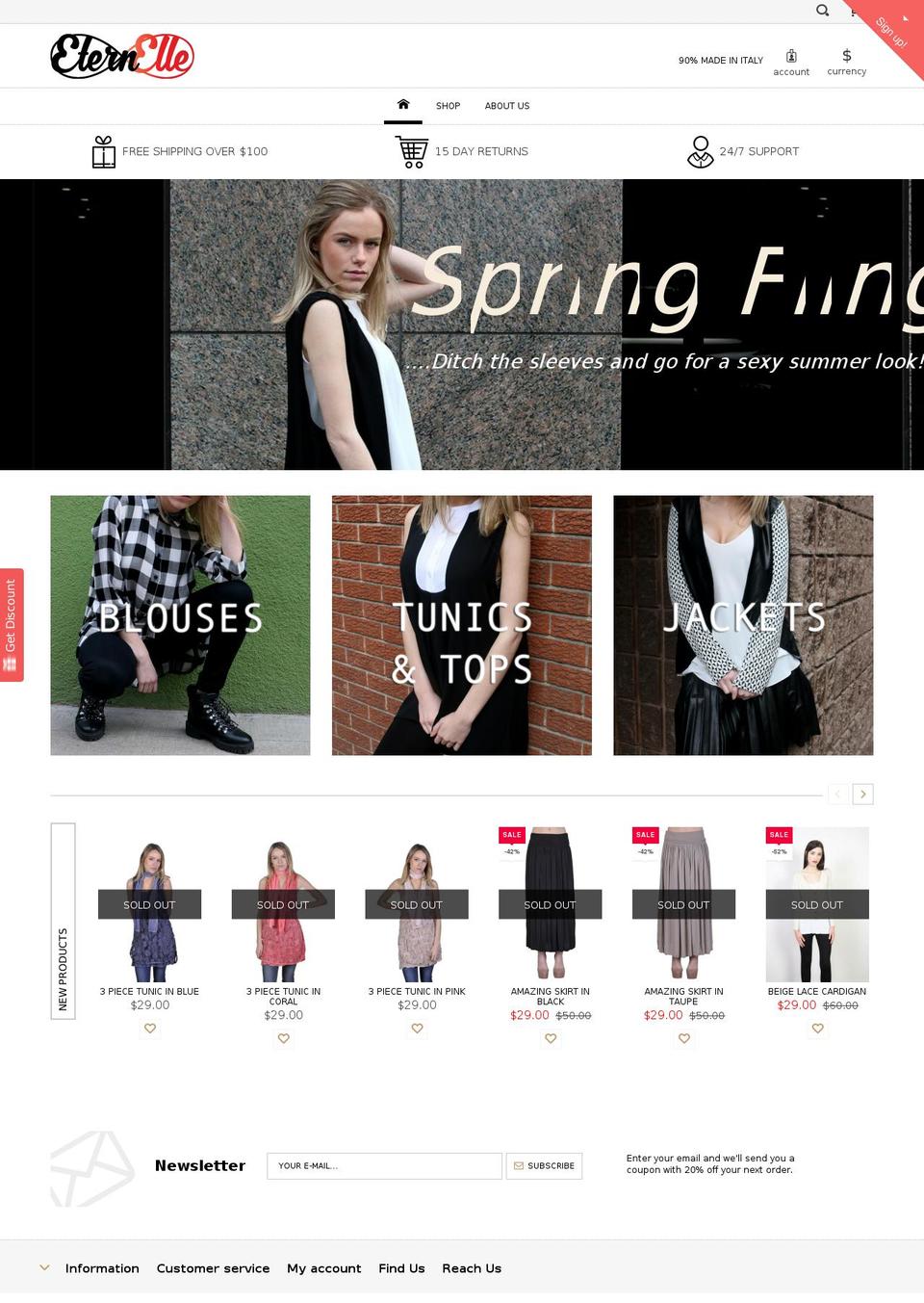 shopeternelle.com shopify website screenshot