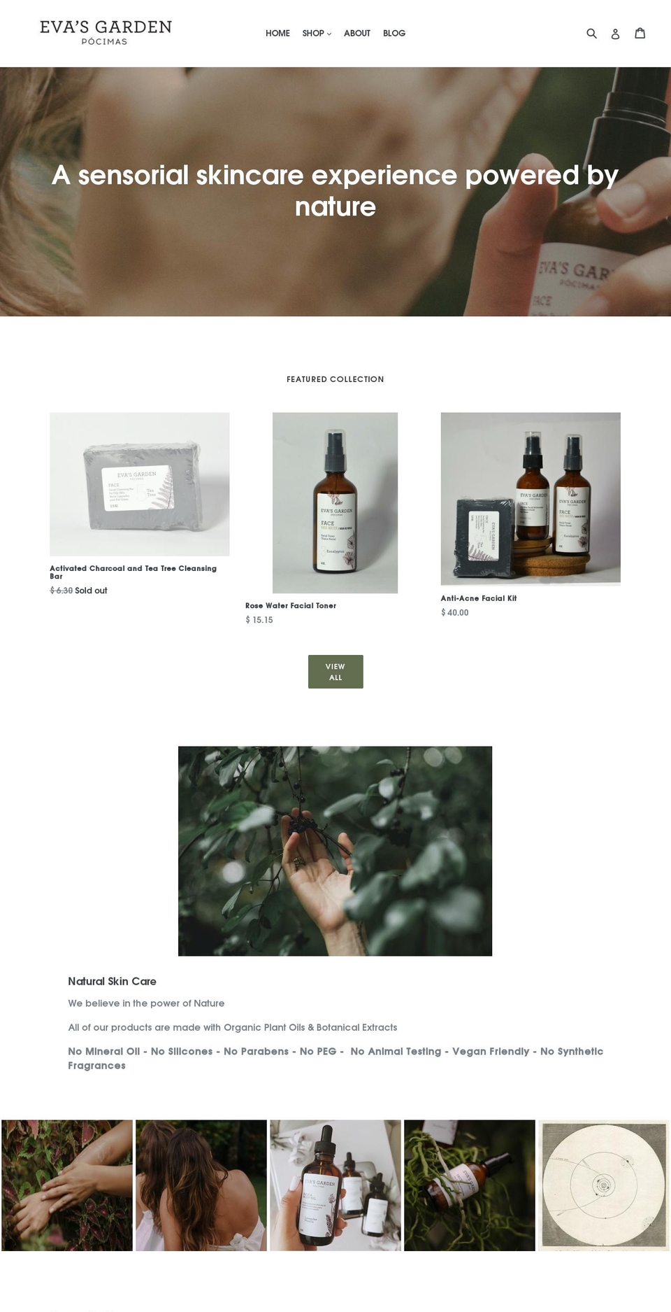 shopevasgarden.com shopify website screenshot