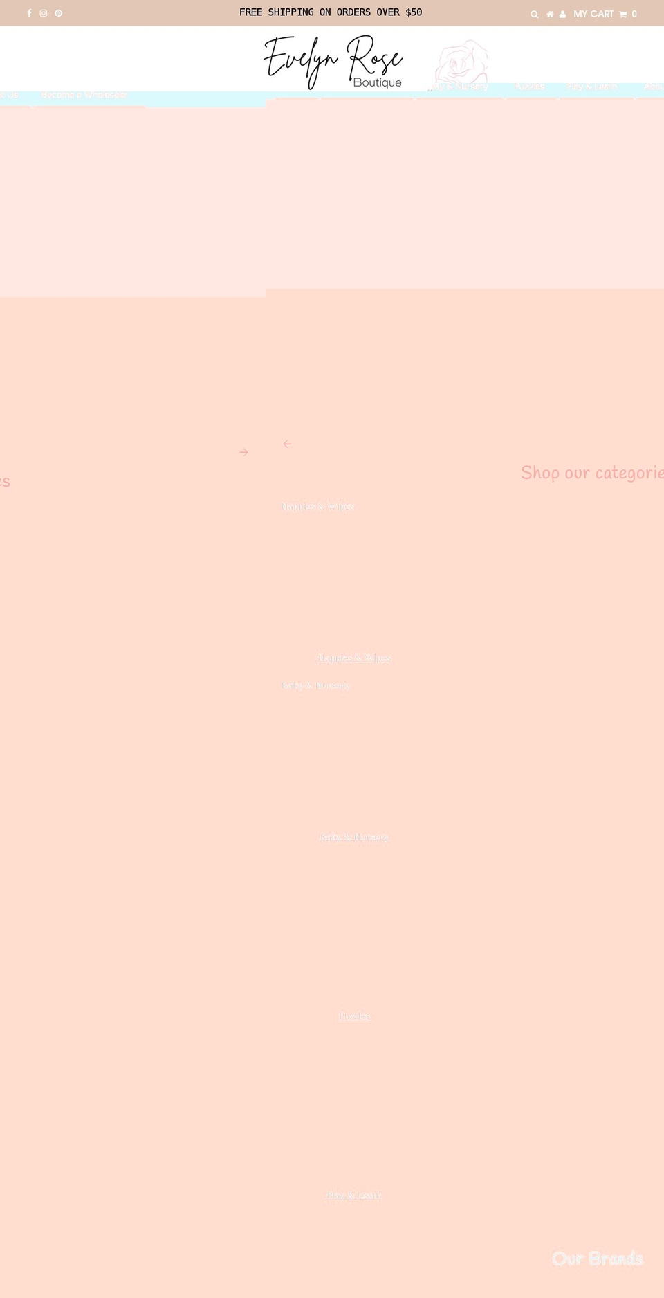 shopevelynrose.com shopify website screenshot