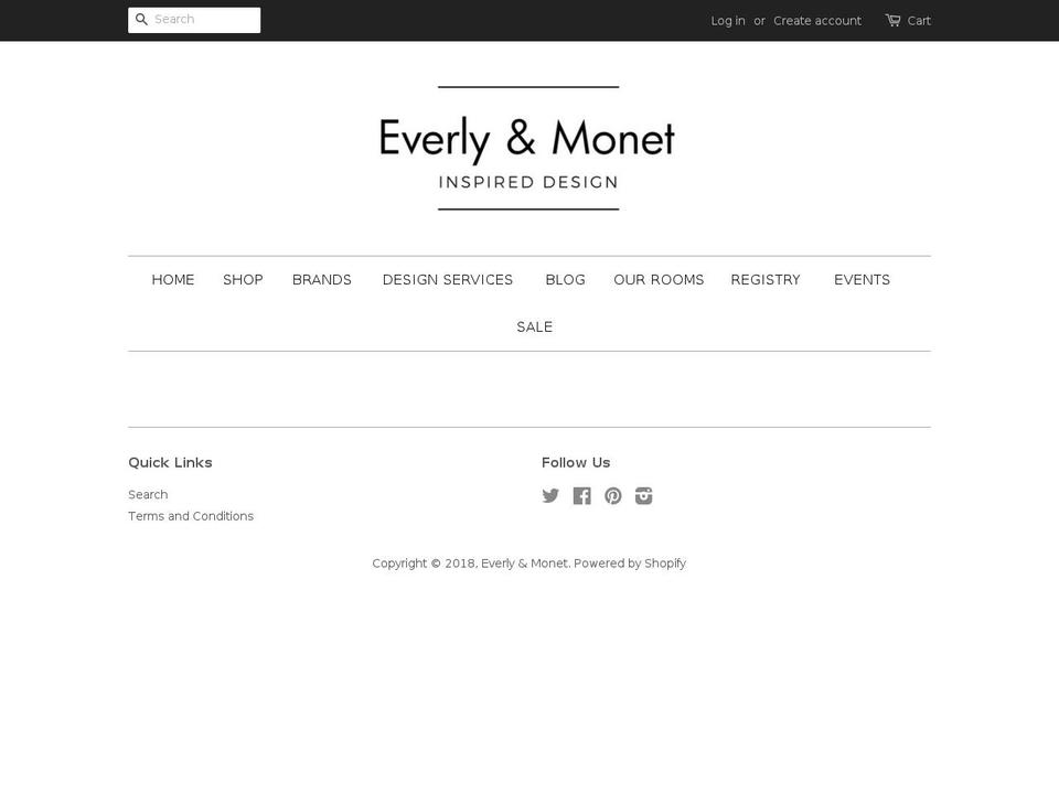 shopeverlyandmonet.com shopify website screenshot