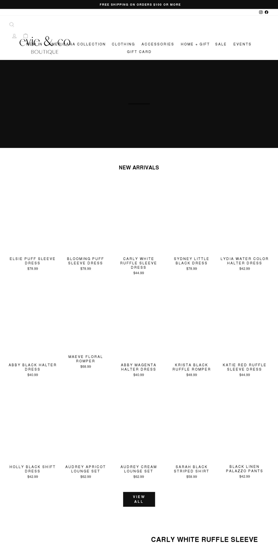 shopevieandco.com shopify website screenshot