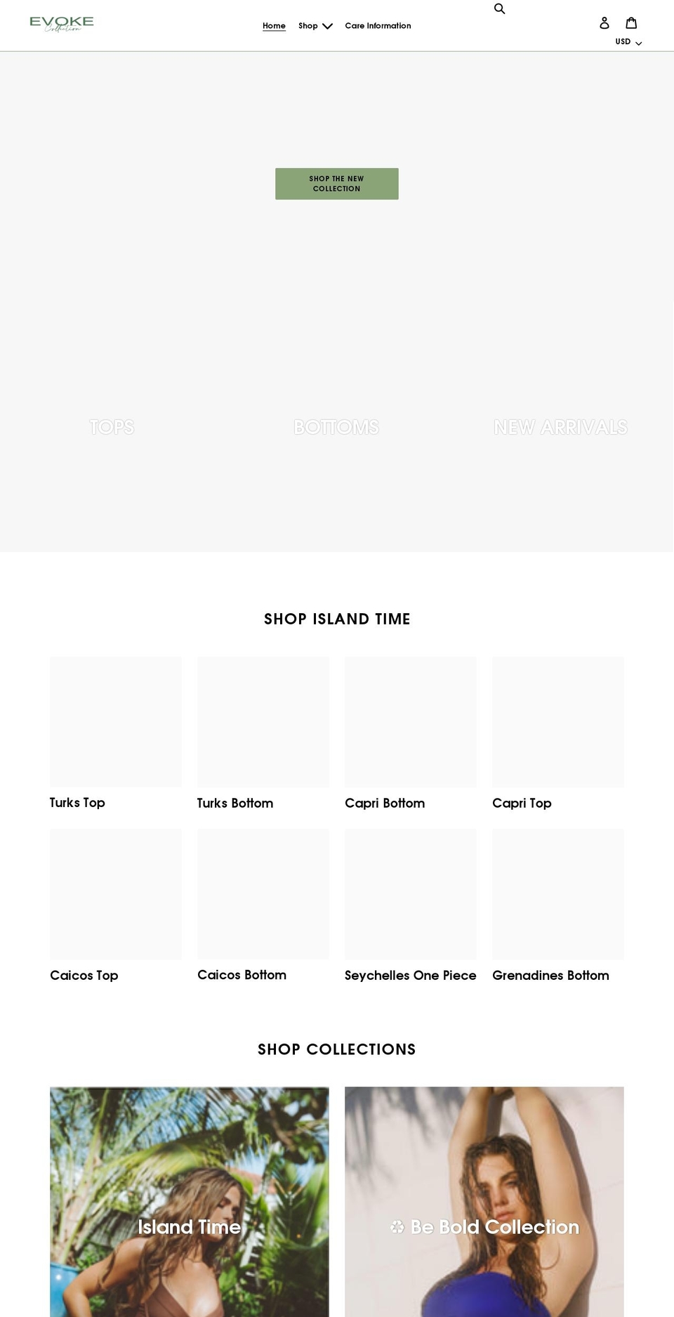 shopevokecollection.com shopify website screenshot