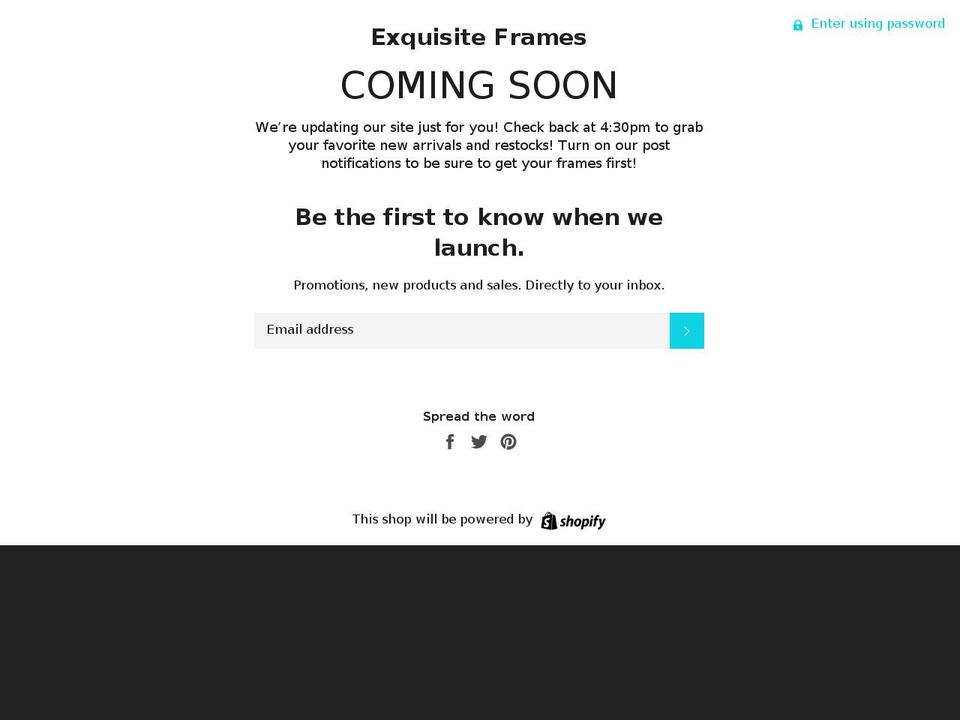 shopexframes.com shopify website screenshot