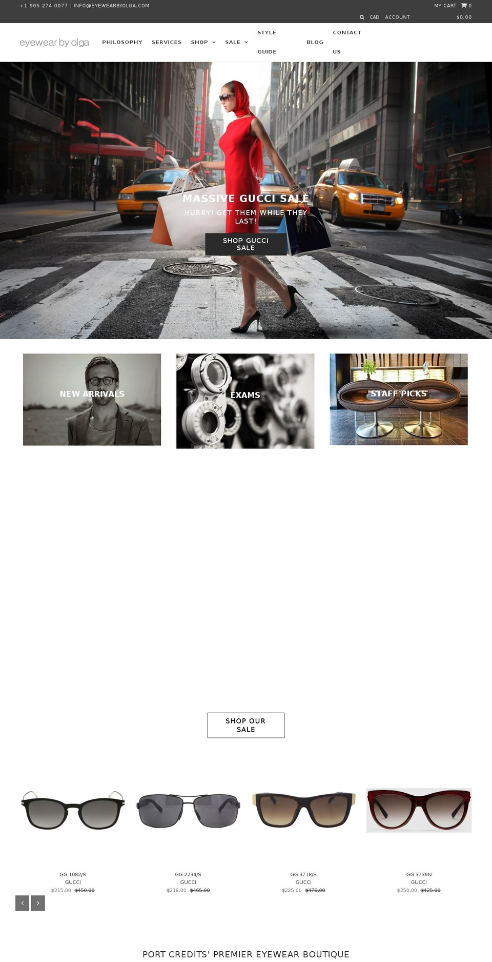 shopeyewearbyolga.com shopify website screenshot