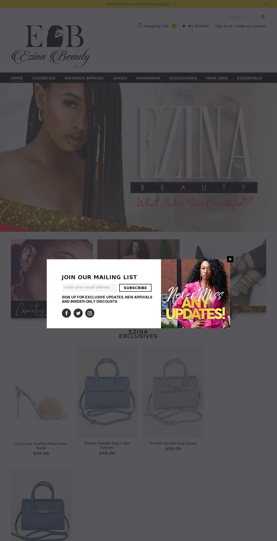 shopezina.com shopify website screenshot