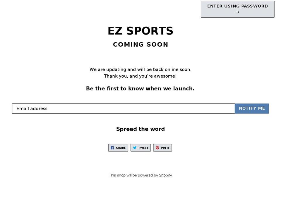 shopezsports.com — Shopify storefront screenshot