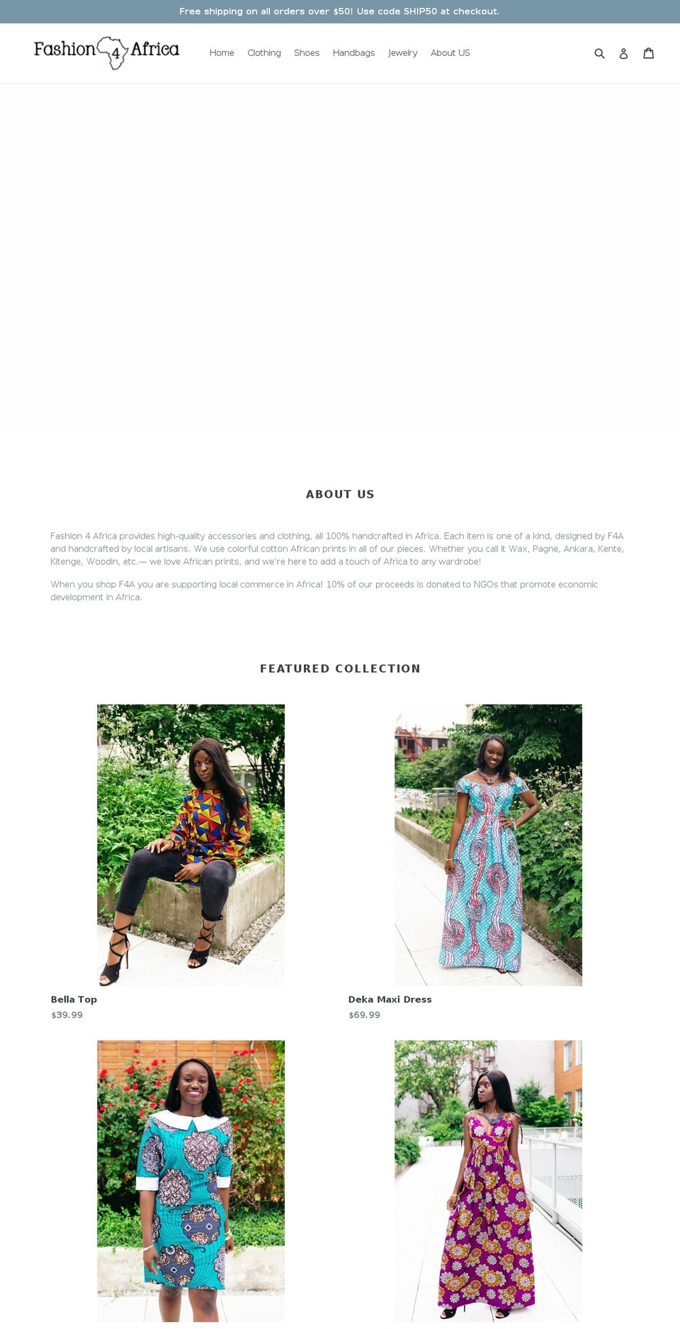 shopf4a.com — Shopify storefront screenshot