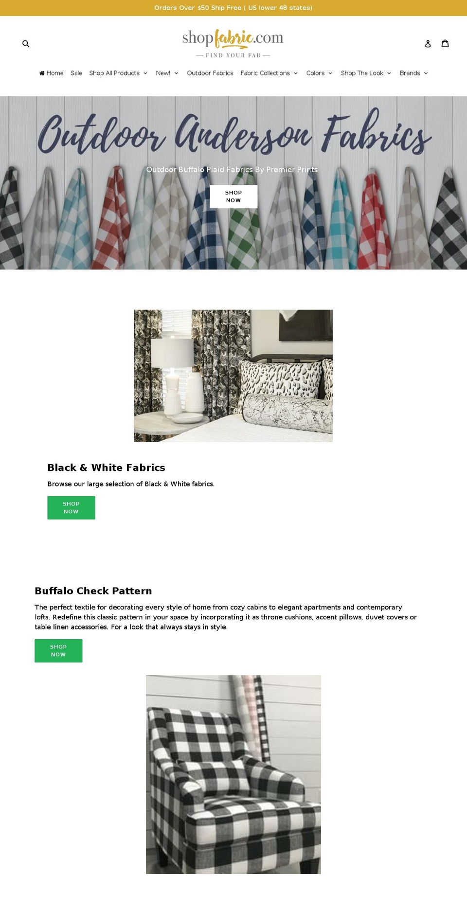 shopfabric.com shopify website screenshot