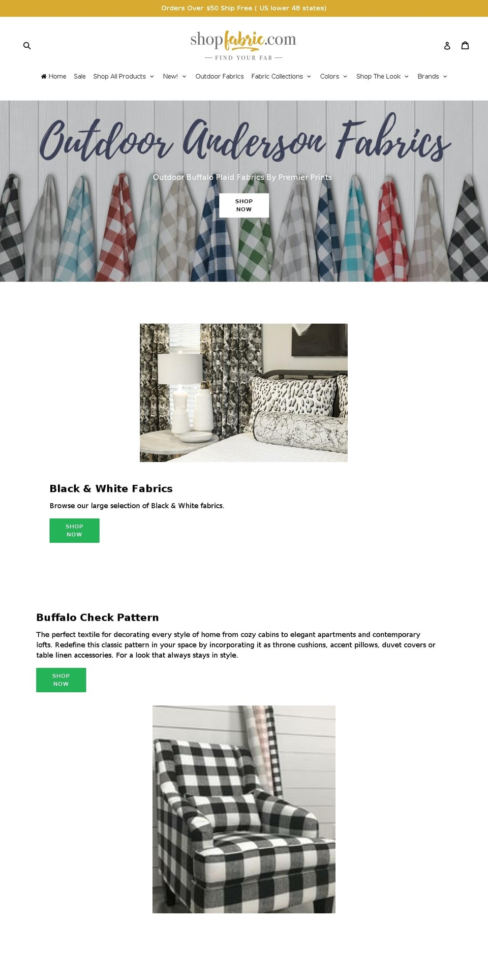 shopfabrics.com — Shopify storefront screenshot
