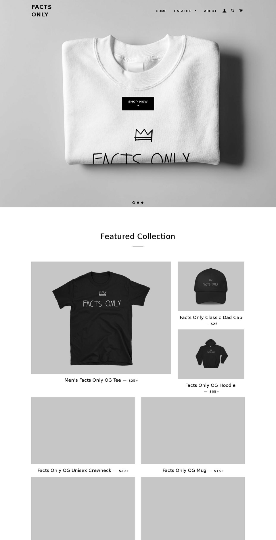 shopfactsonly.com — Shopify storefront screenshot
