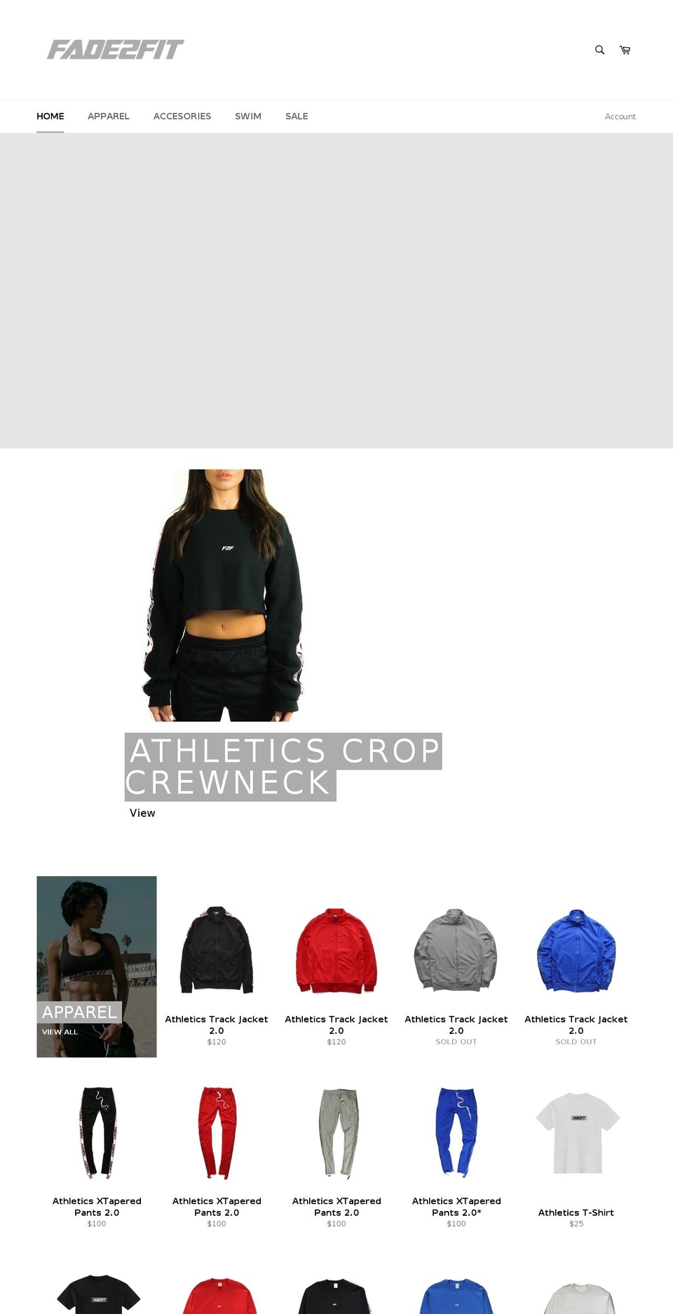 shopfade2fit.com shopify website screenshot