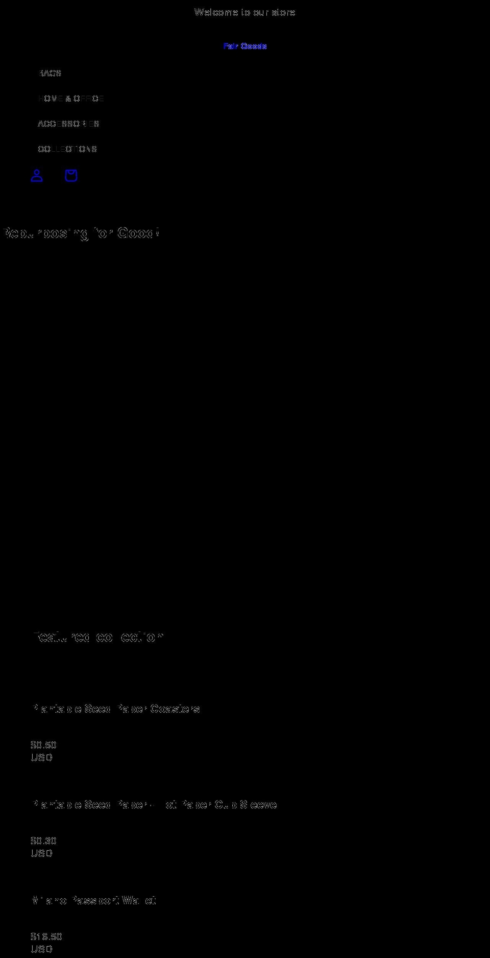 shopfairgoods.com shopify website screenshot