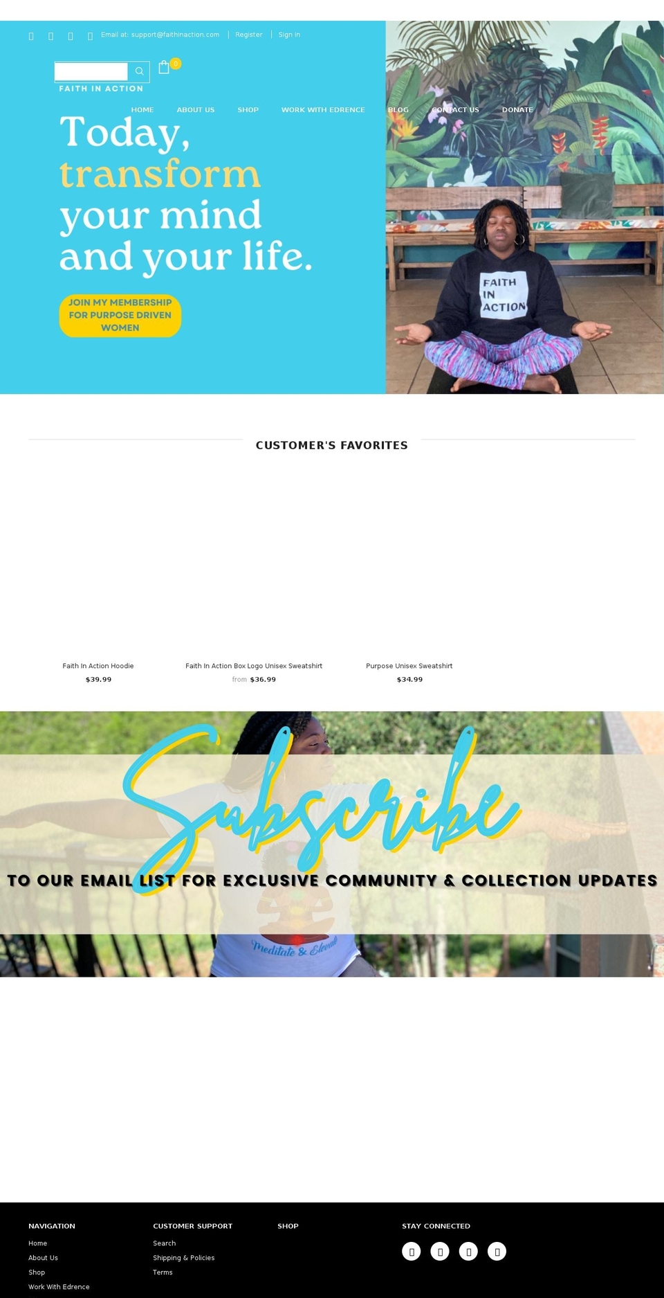 shopfaithinaction.com — Shopify storefront screenshot