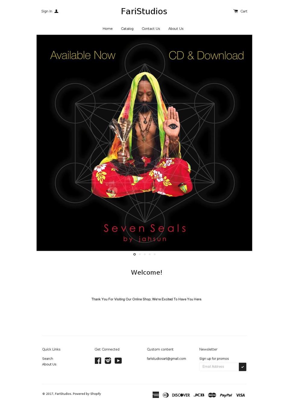 shopfaristudios.com shopify website screenshot