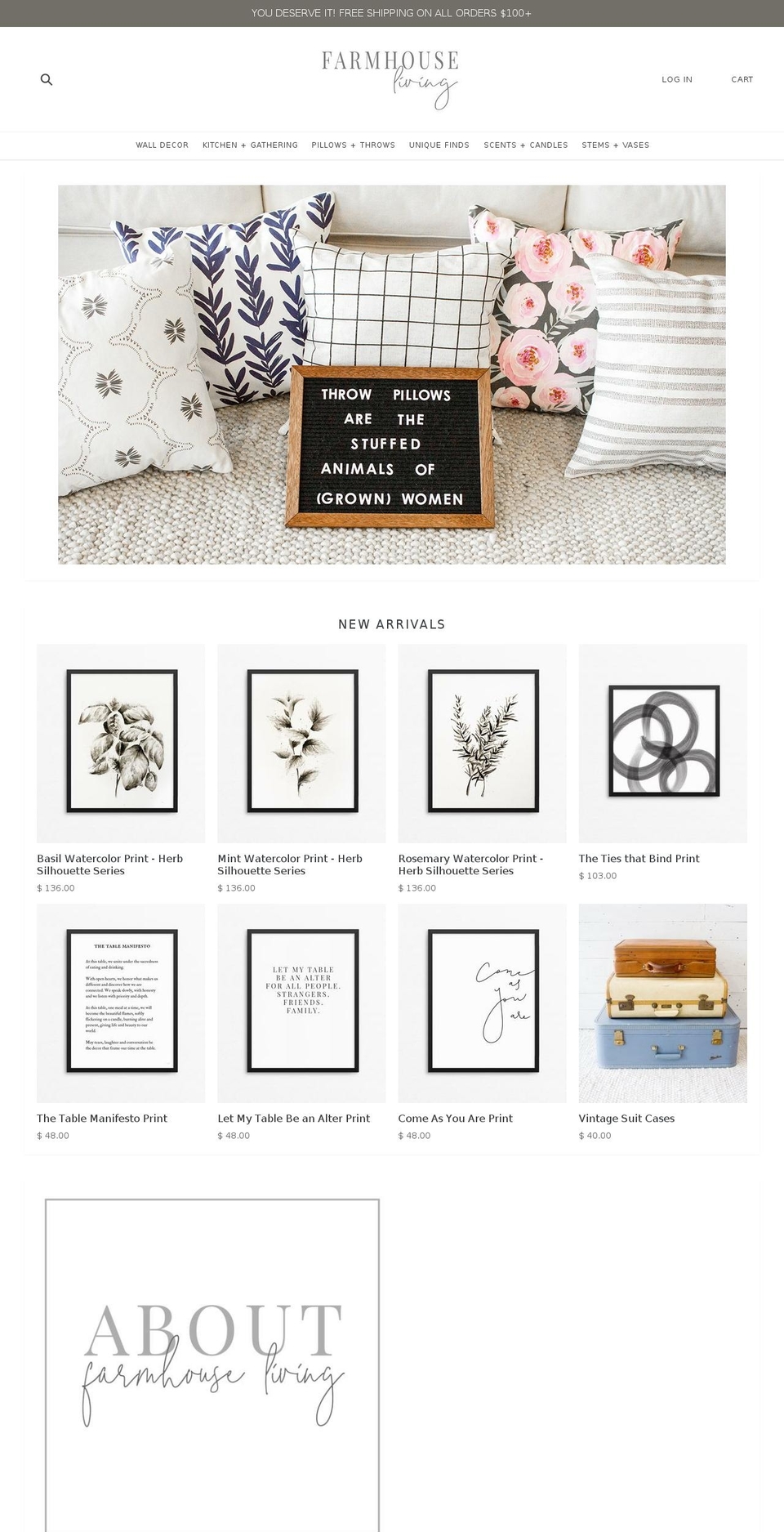 shopfarmhouseliving.com shopify website screenshot