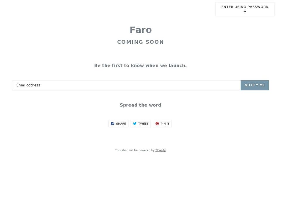 shopfaro.com shopify website screenshot