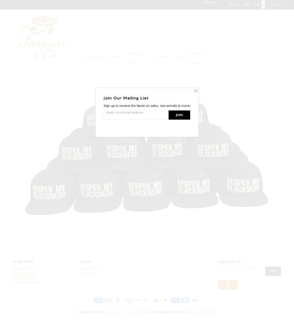 shopfarrowandco.com shopify website screenshot