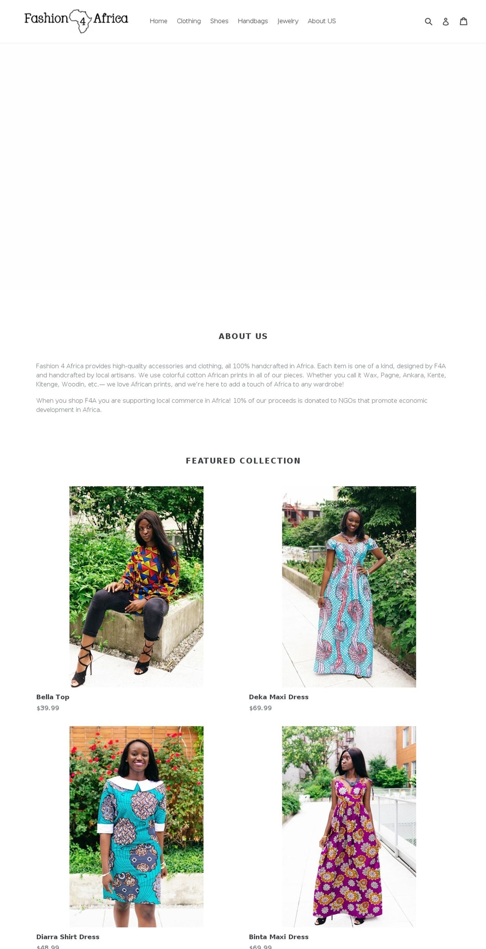 shopfashion4africa.com shopify website screenshot