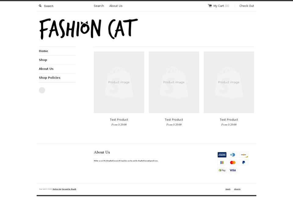 shopfashioncat.com — Shopify storefront screenshot