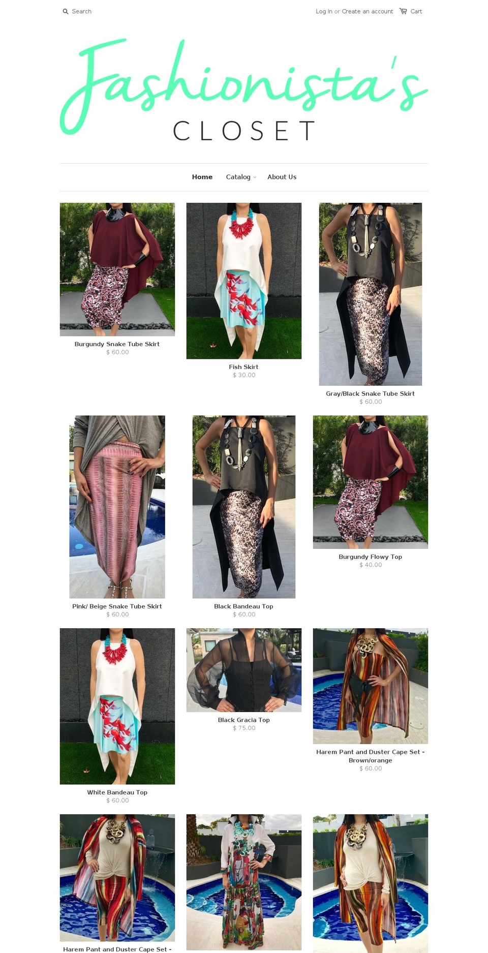 shopfashionistascloset.com — Shopify storefront screenshot