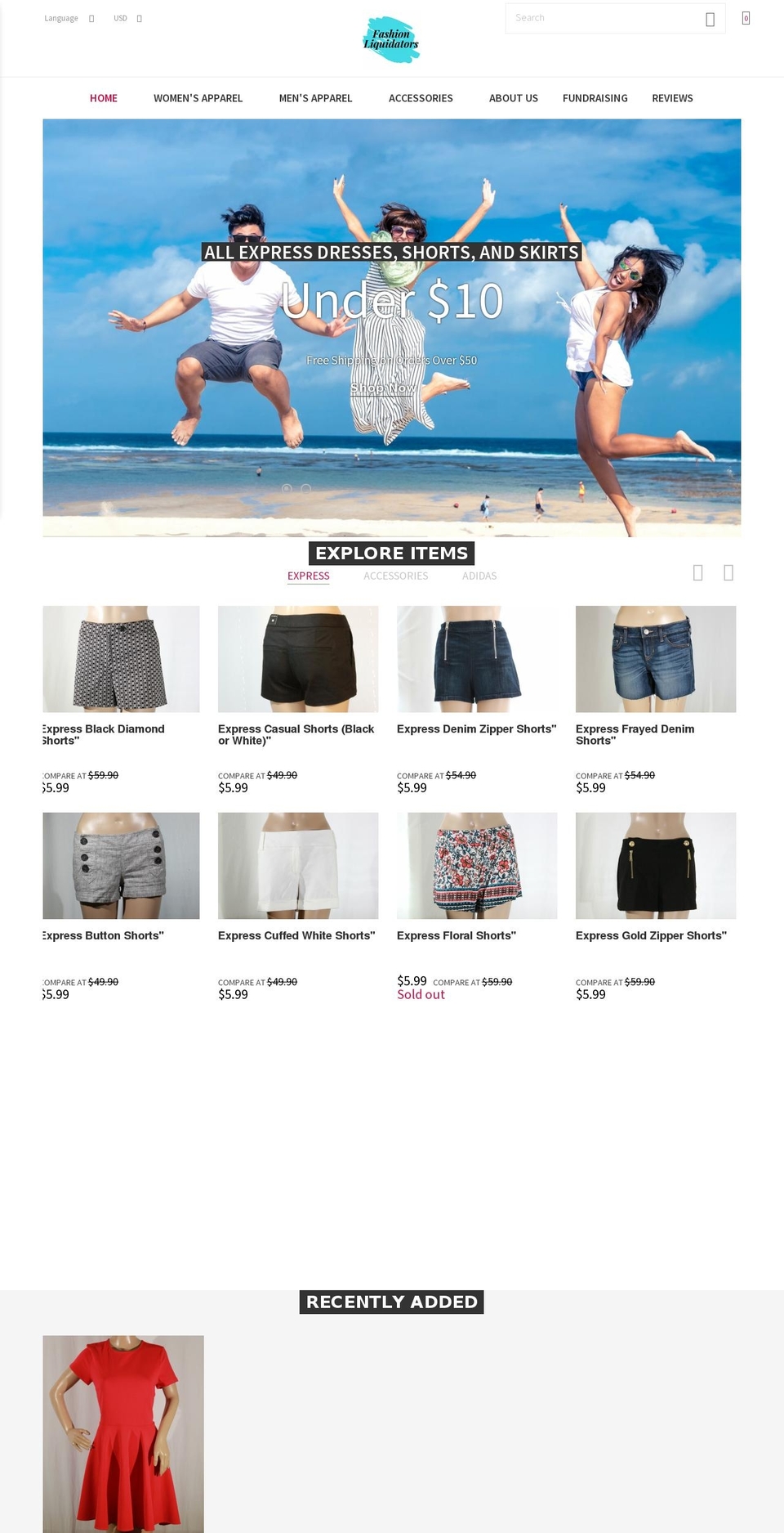 linda Shopify theme site example shopfashionliquidators.com