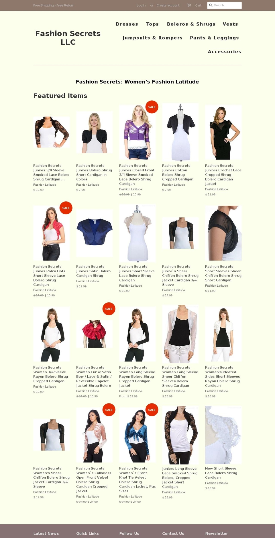 shopfashionsecrets.com shopify website screenshot
