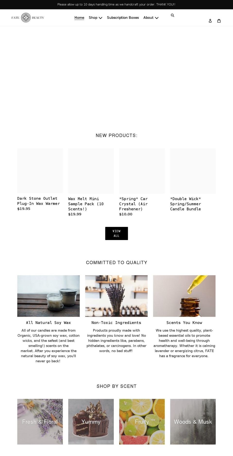 shopfatebeauty.com shopify website screenshot