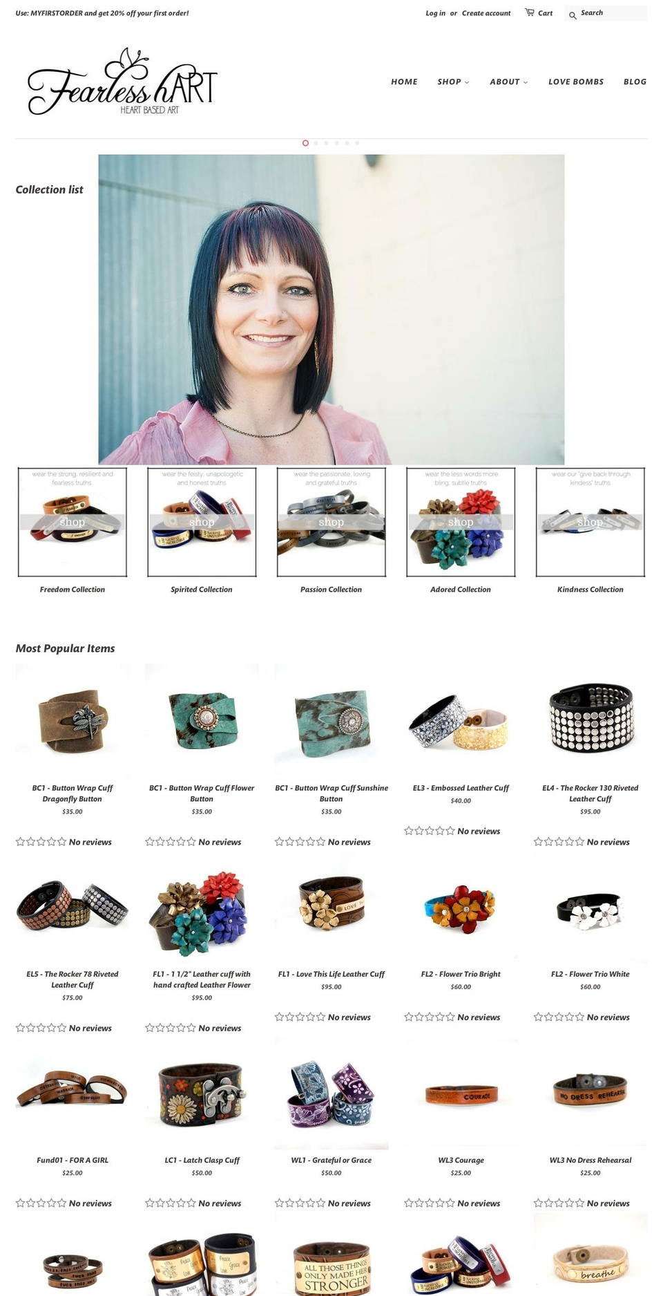 shopfearlesshart.ca shopify website screenshot