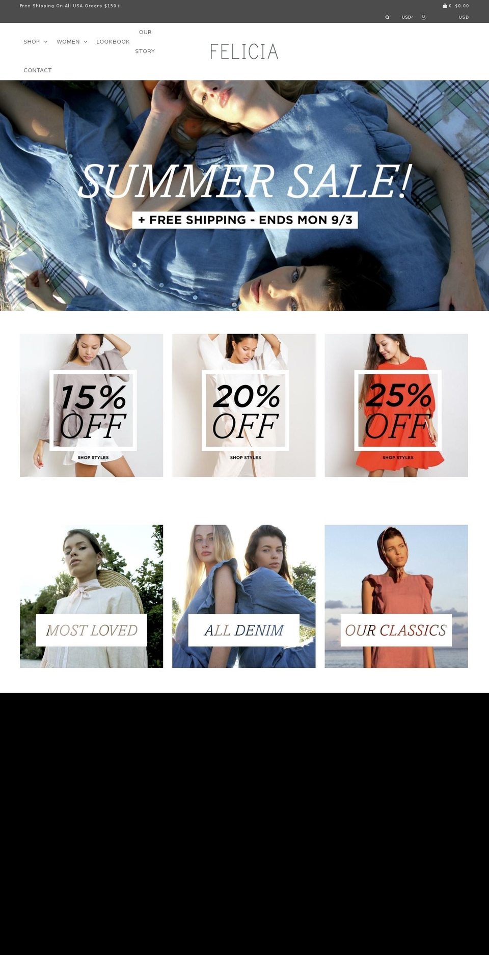 shopfelicia.com — Shopify storefront screenshot
