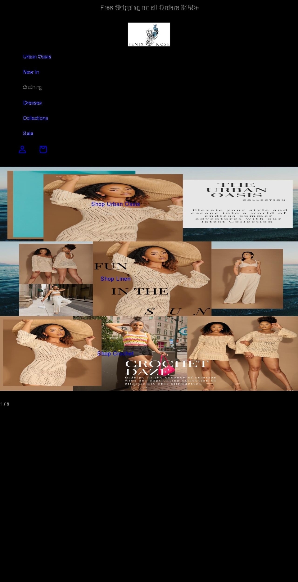 shopfenixrose.com shopify website screenshot