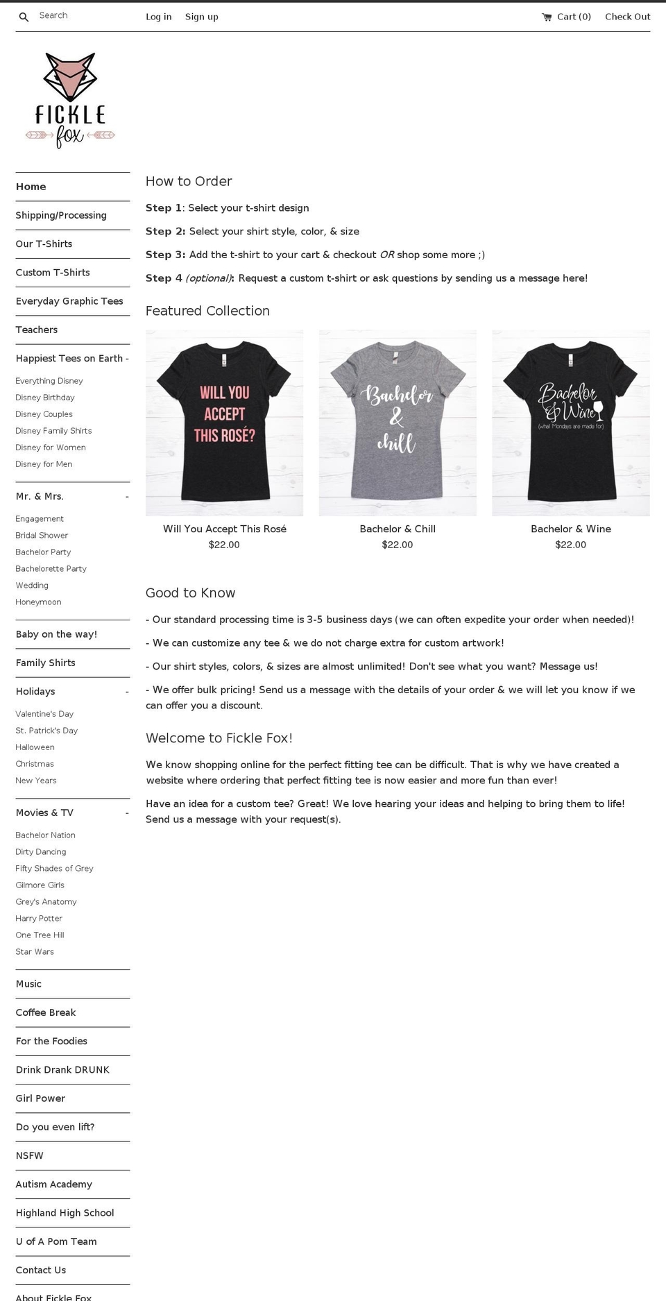 shopficklefox.com shopify website screenshot