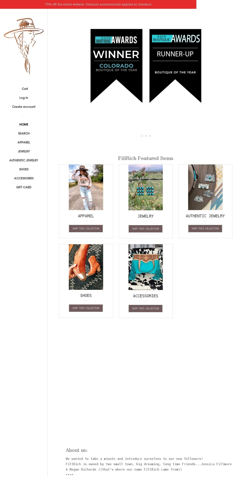 shopfillrich.com — Shopify storefront screenshot
