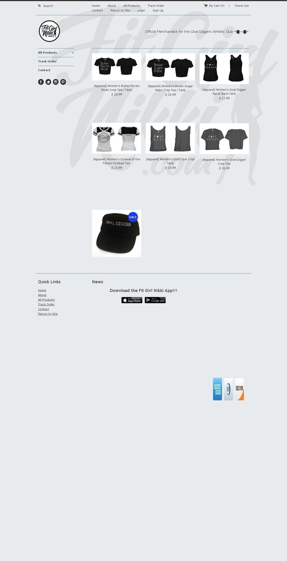 shopfitgirlnikki.com shopify website screenshot