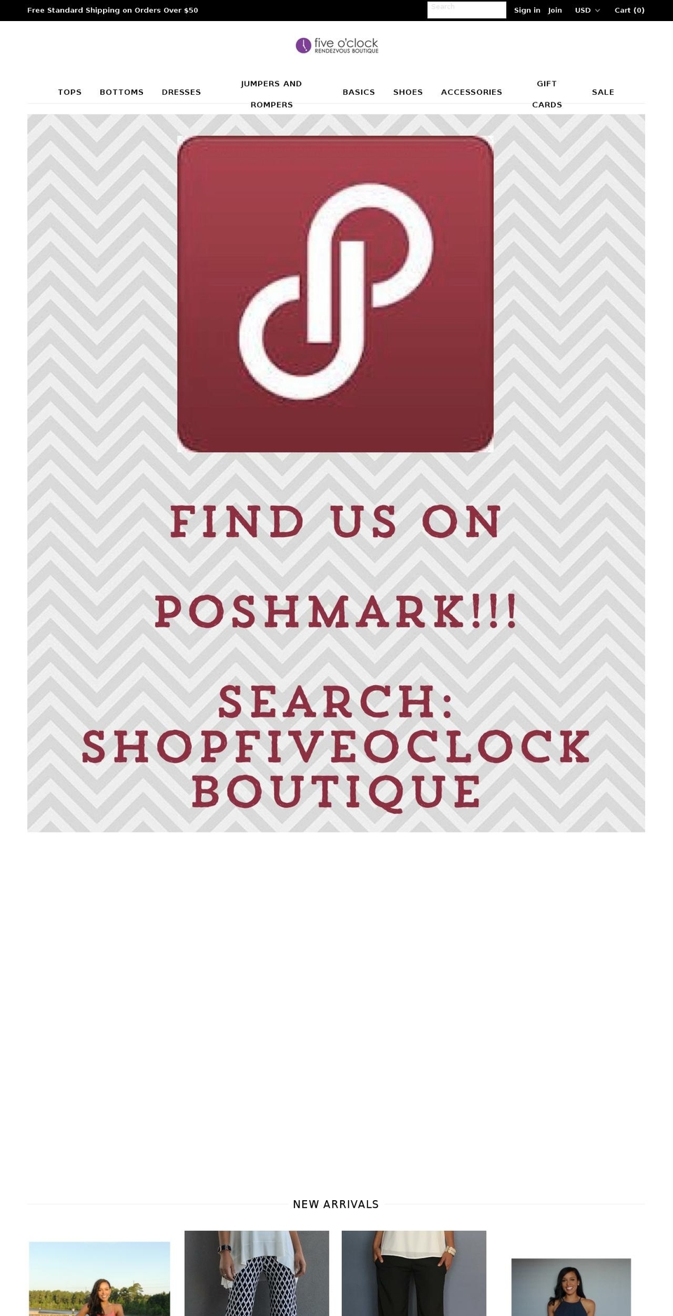shopfiveoclock.com shopify website screenshot