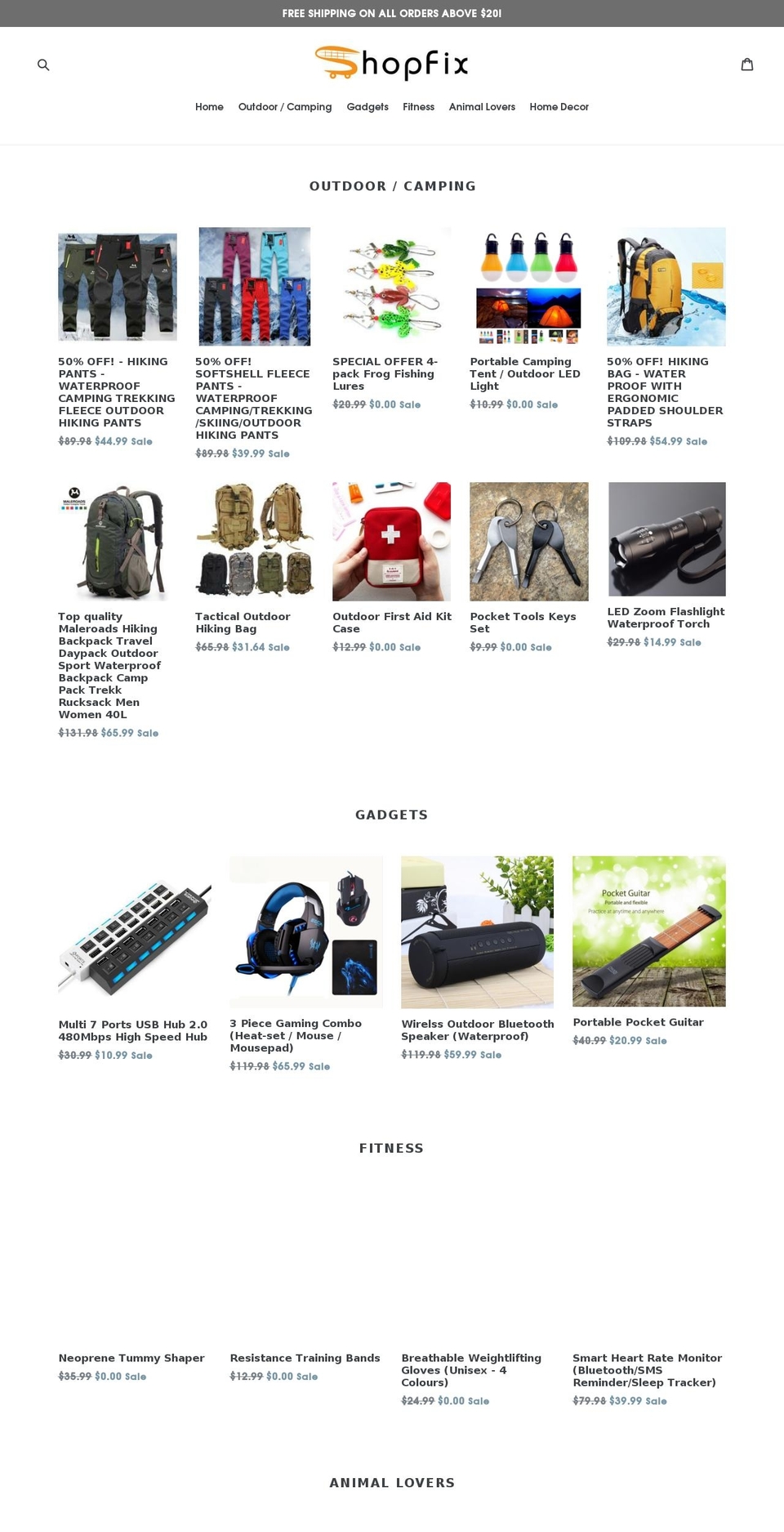 shopfixstore.com — Shopify storefront screenshot