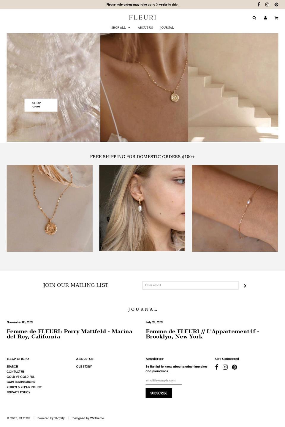 shopfleuri.com shopify website screenshot