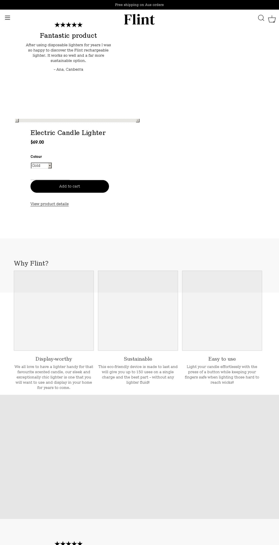 shopflint.co shopify website screenshot