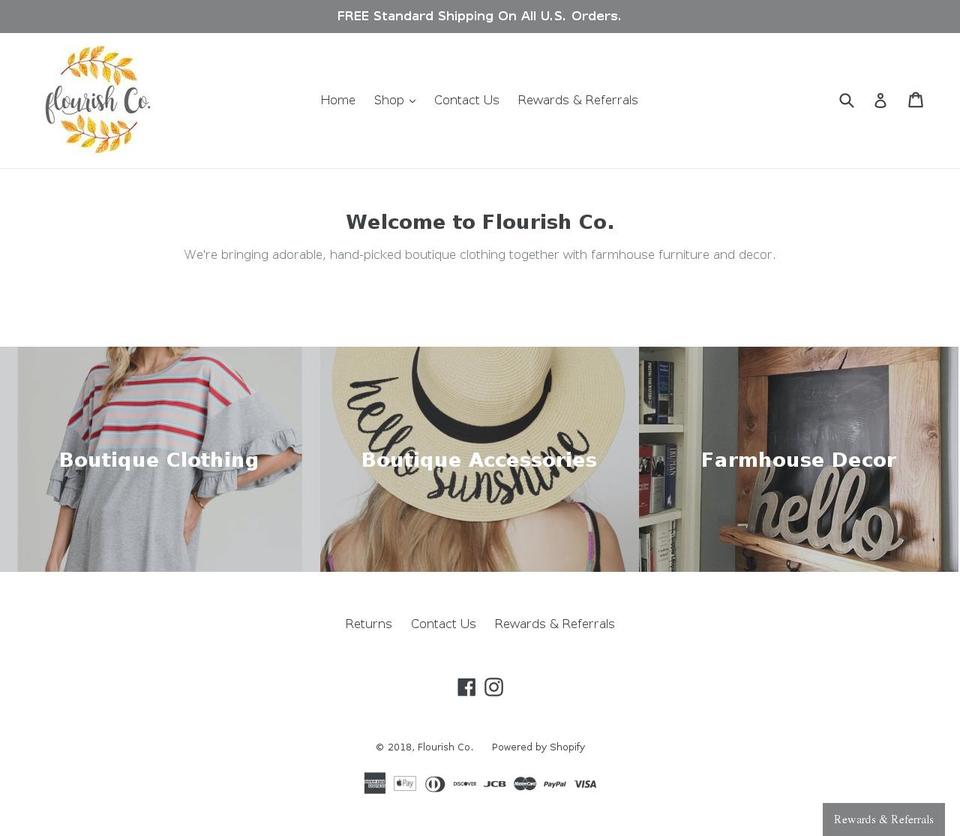 shopflourishco.com shopify website screenshot