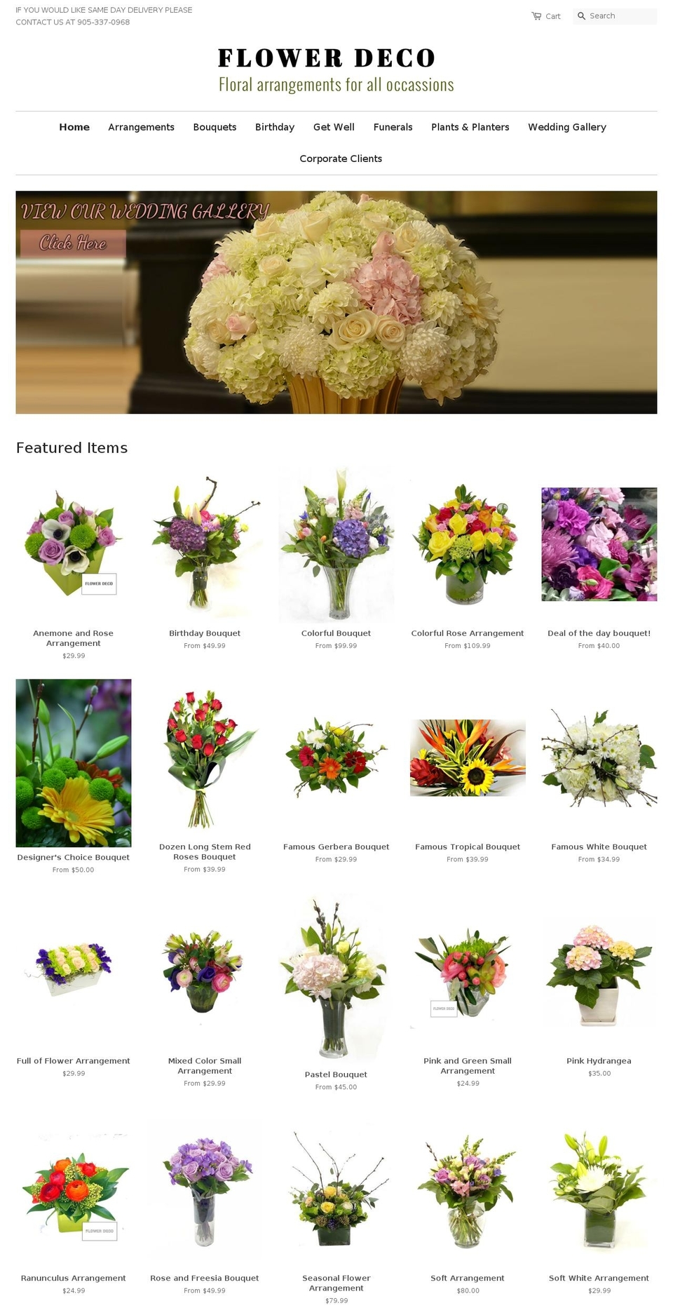 shopflowerdeco.ca shopify website screenshot