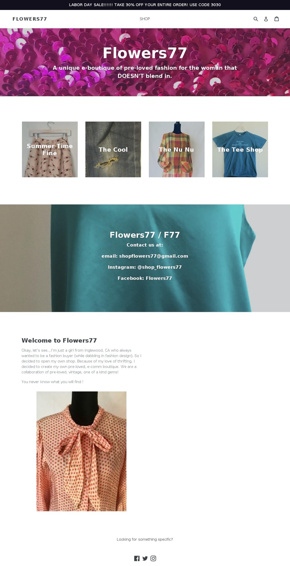 shopflowers77.com shopify website screenshot