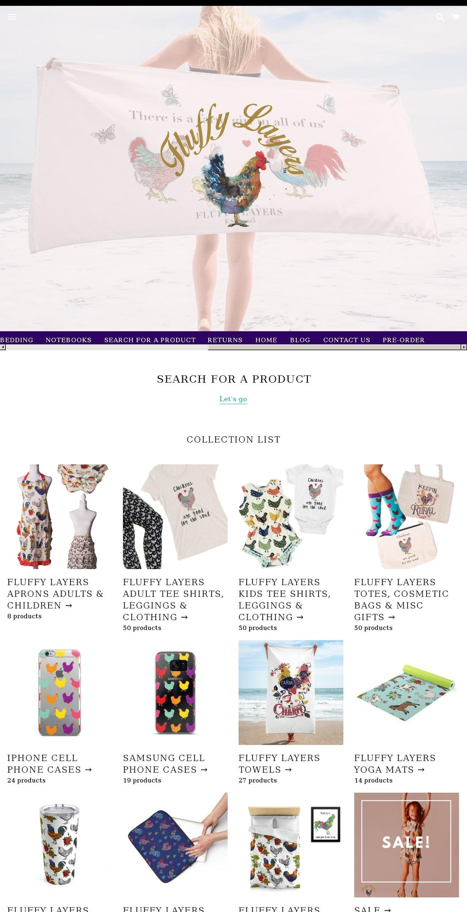 shopfluffylayers.com — Shopify storefront screenshot