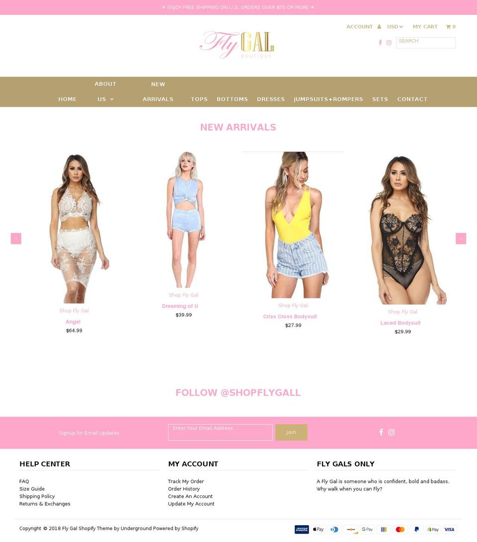 shopflygal.com — Shopify storefront screenshot