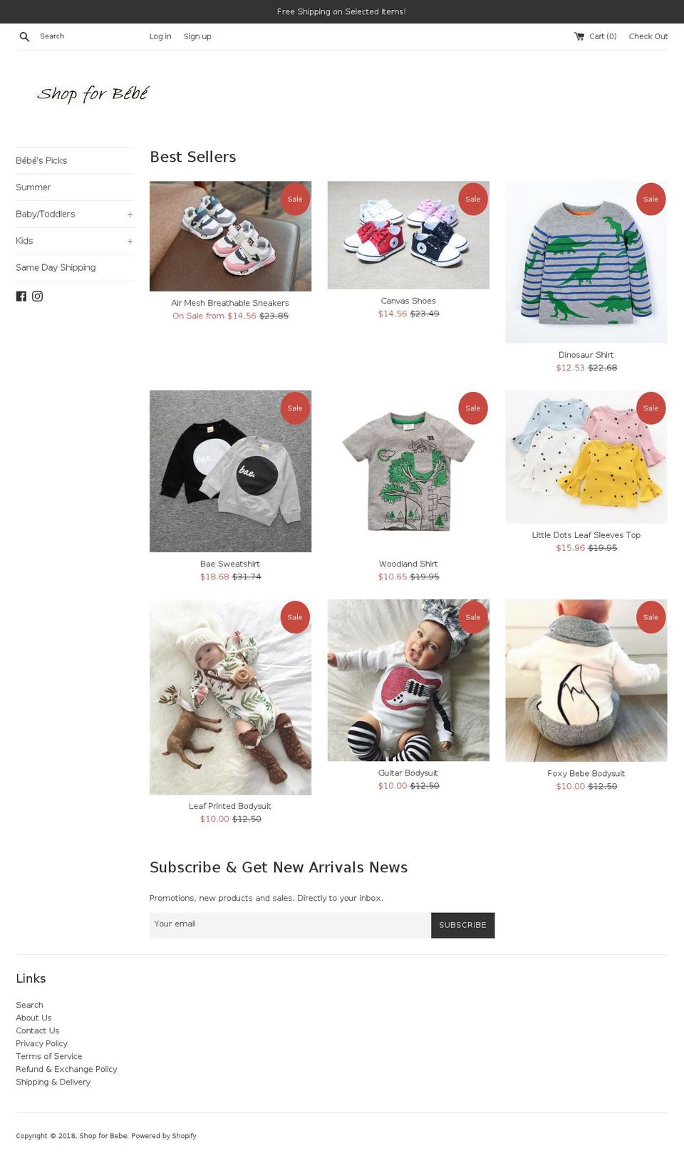 shopforbebe.com — Shopify storefront screenshot